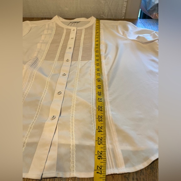 🤍WINDSMOOR Pleated Front Blouse -beige - Size 20 - Picture 4 of 8